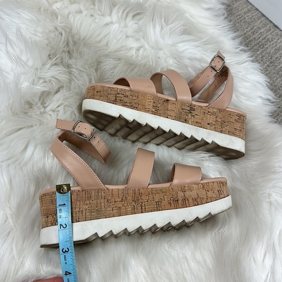 Madden Girl Nude Beige Platform Cork Sandals 7 - Picture 5 of 9